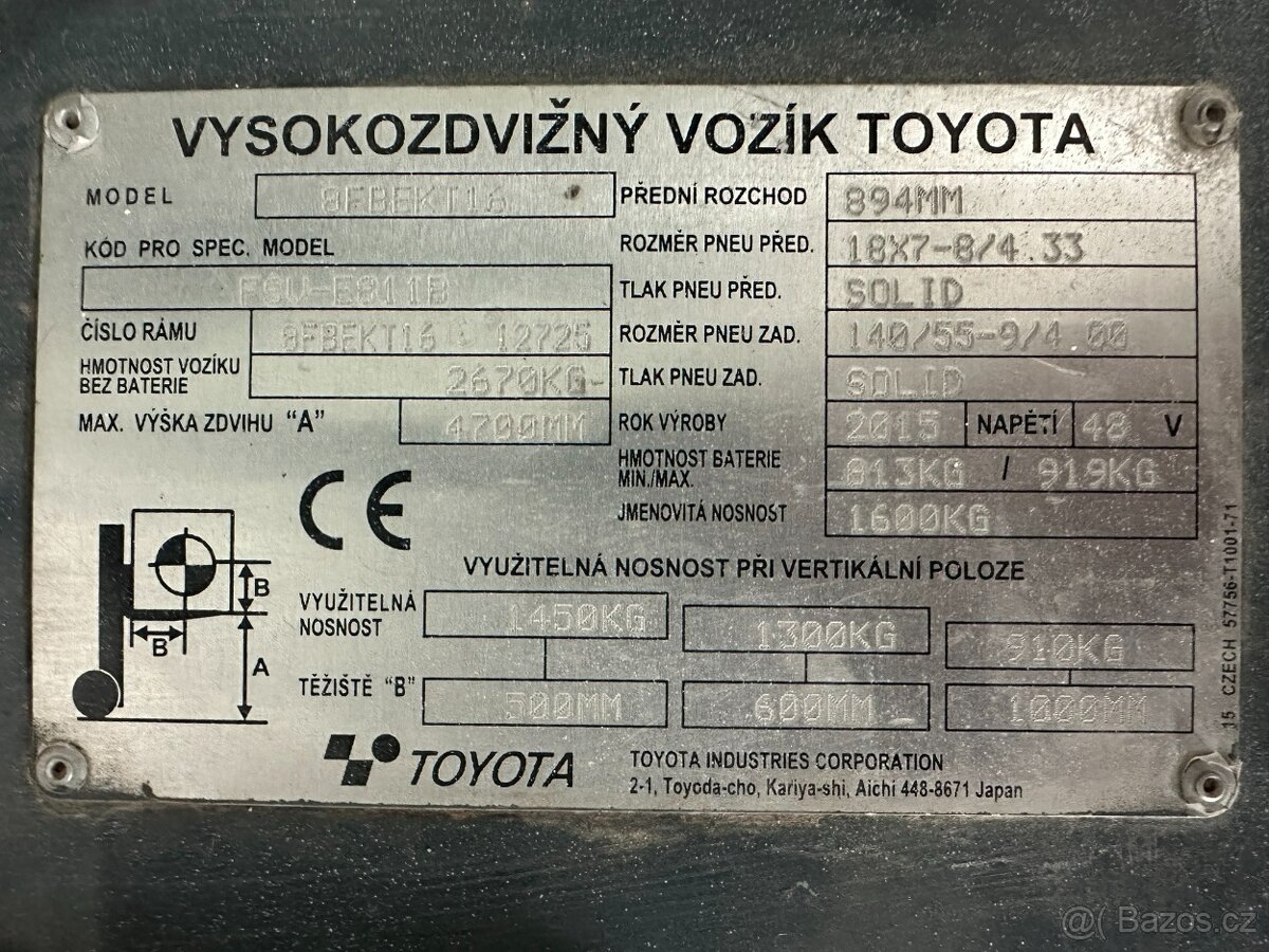 TOYOTA 16T - vysokozdvižný vozík - 6