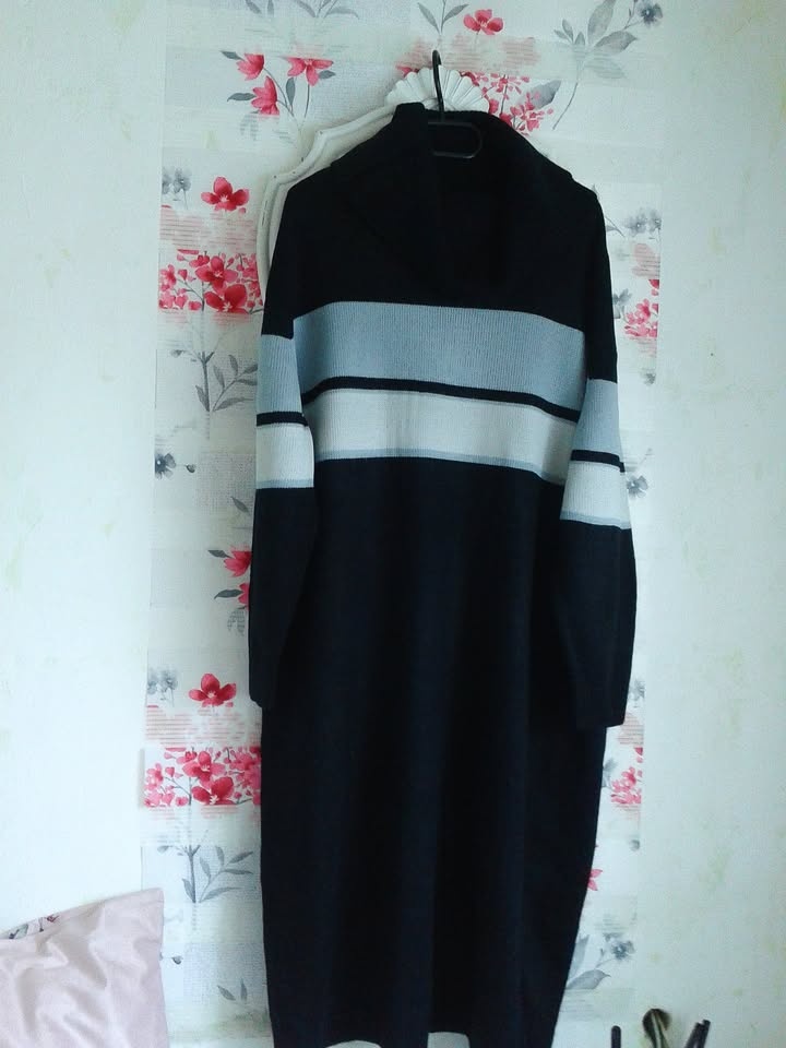 Teplé pletené šaty s rolákem 50/54 - 6