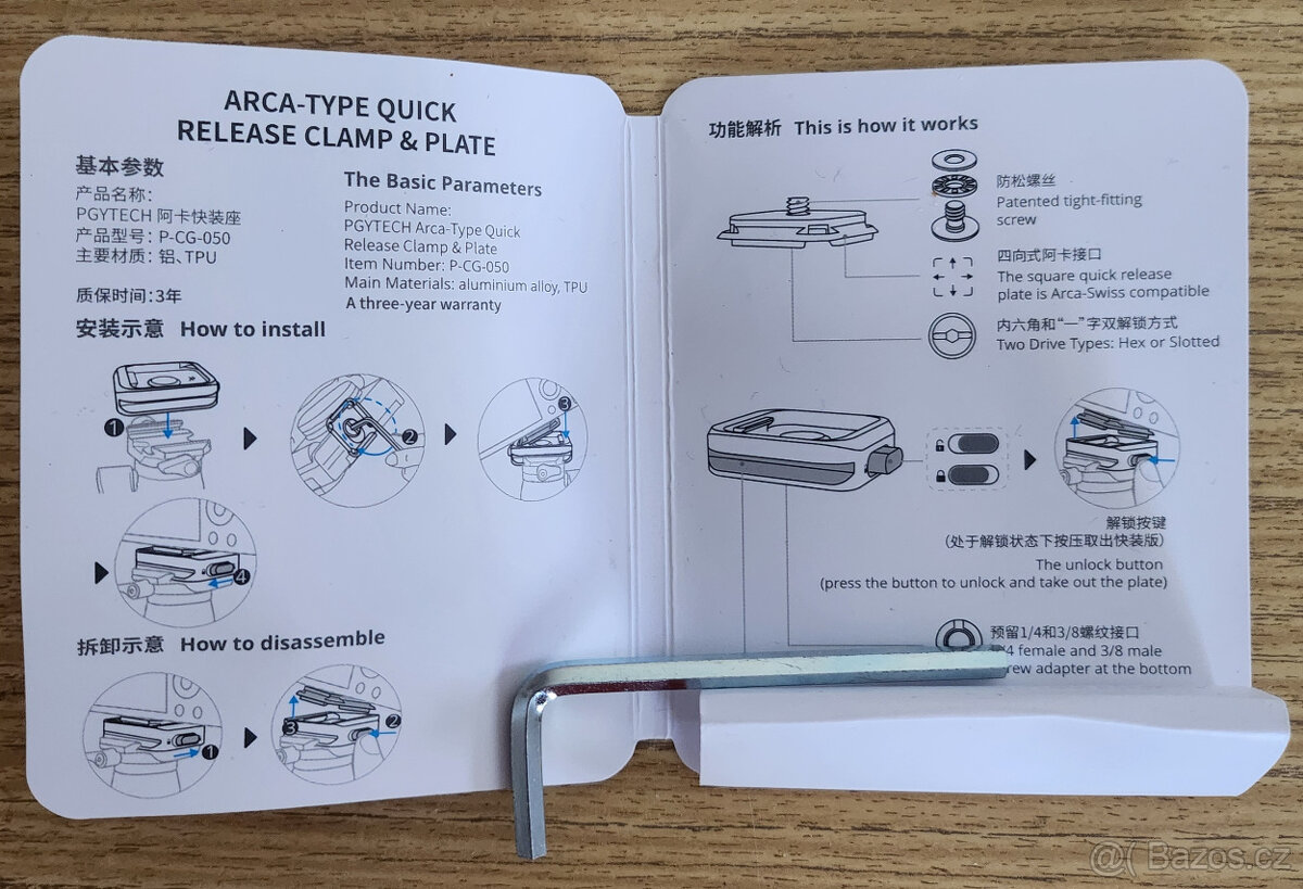 PGYTECH rychlospojka na stativ, držák kamery, fotoaparátu - 6