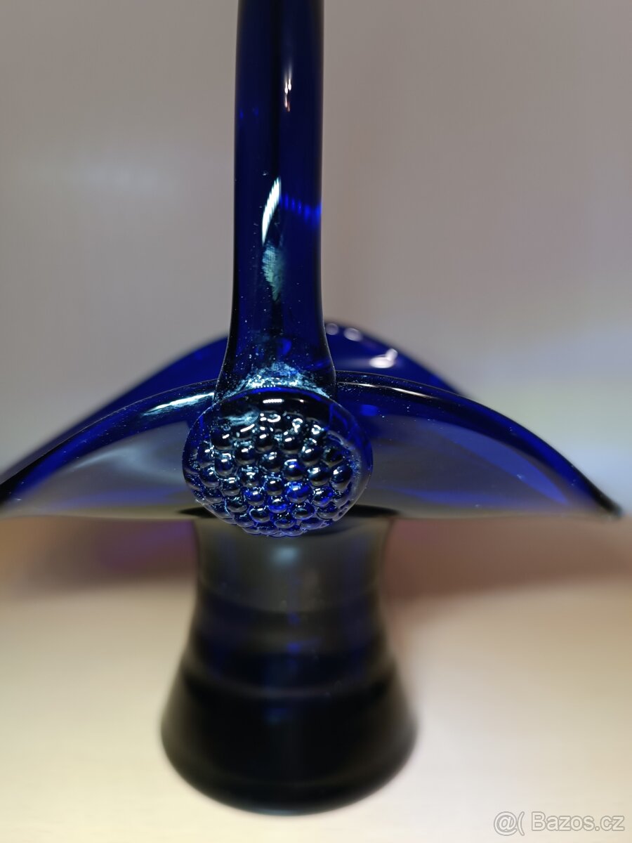 Skleněný košík - sklo cobalt modrý - 6
