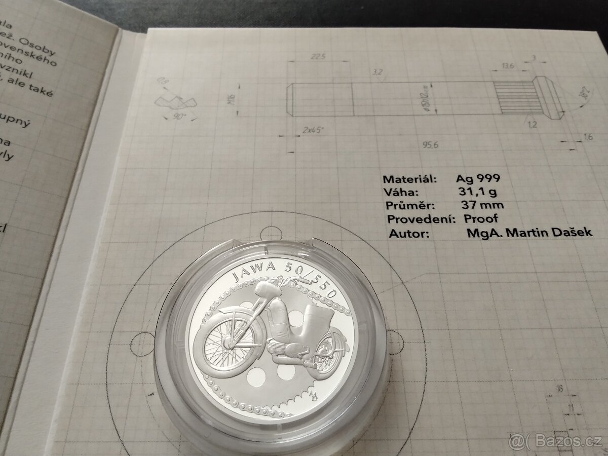 Stříbrné mince" Na kolech" kompletní sada, bezvadná stav - 6