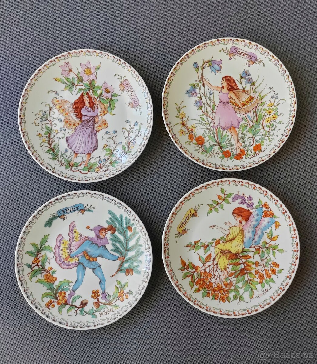 Exkluzivní sada 4 porcelánových talířů s vílími (Luisenburg) - 6