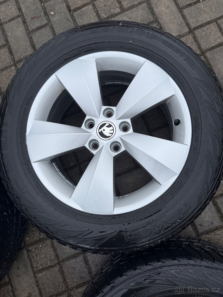 ORIGINÁL Alu Škoda NANUQ R17, 5x112 - ZIMNÍ PNEU - 6
