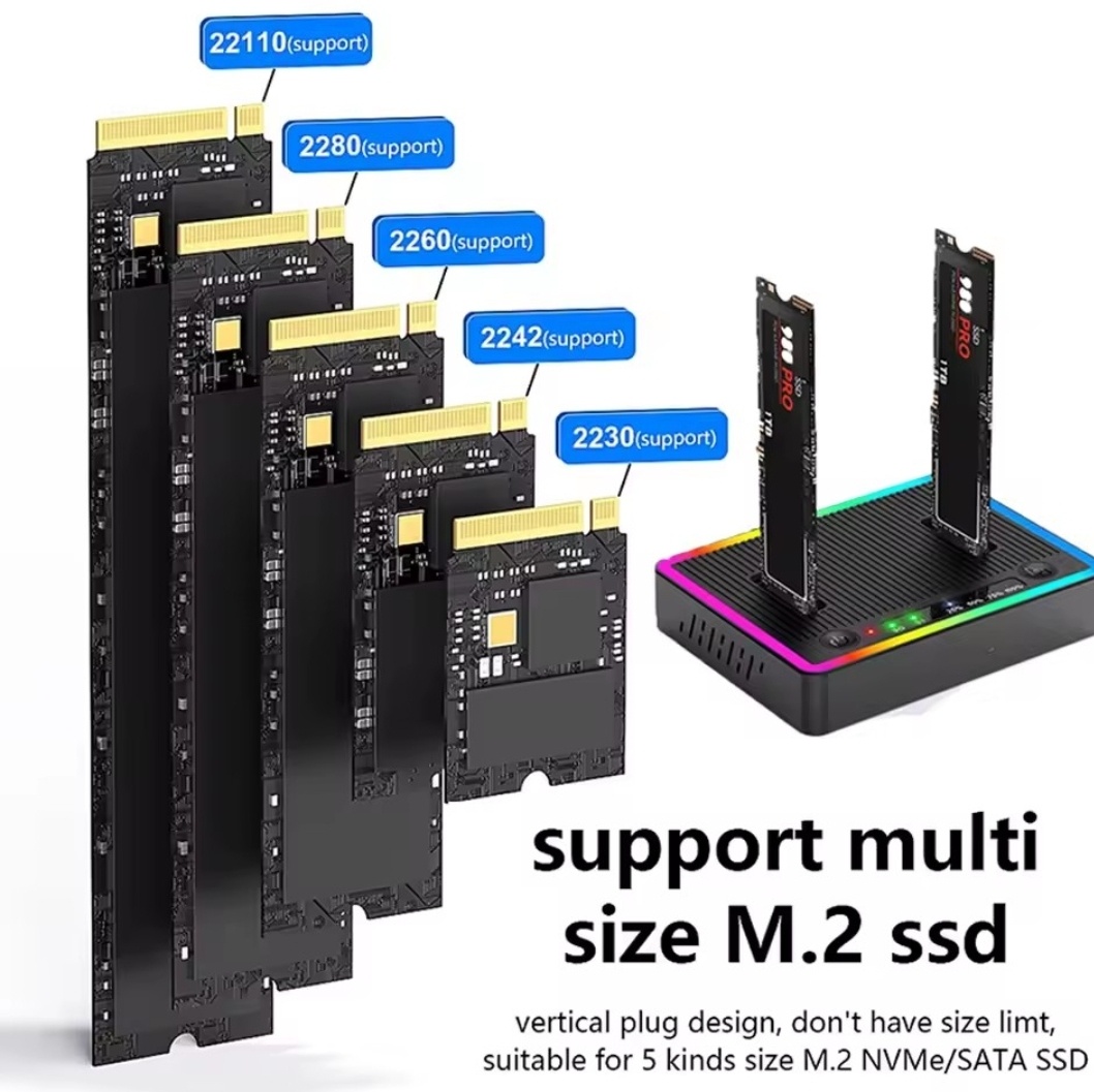 M.2 NVMe/SATA. Docking Station Offlinе klonování disků - 6