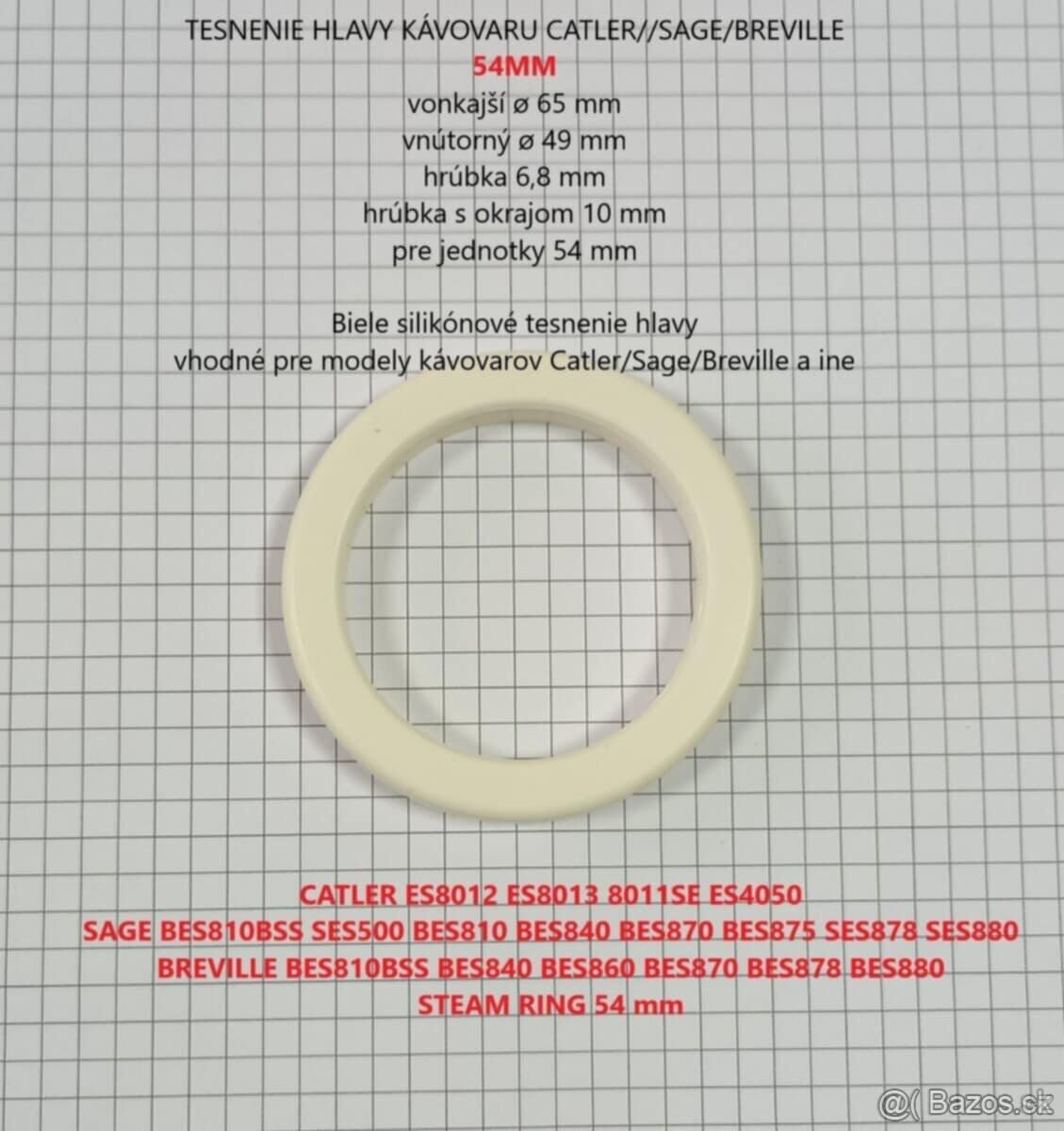 silikonová TĚSNĚNÍ HLAVY KÁVOVARU CATLER/SAGE/BREVILLE - 6