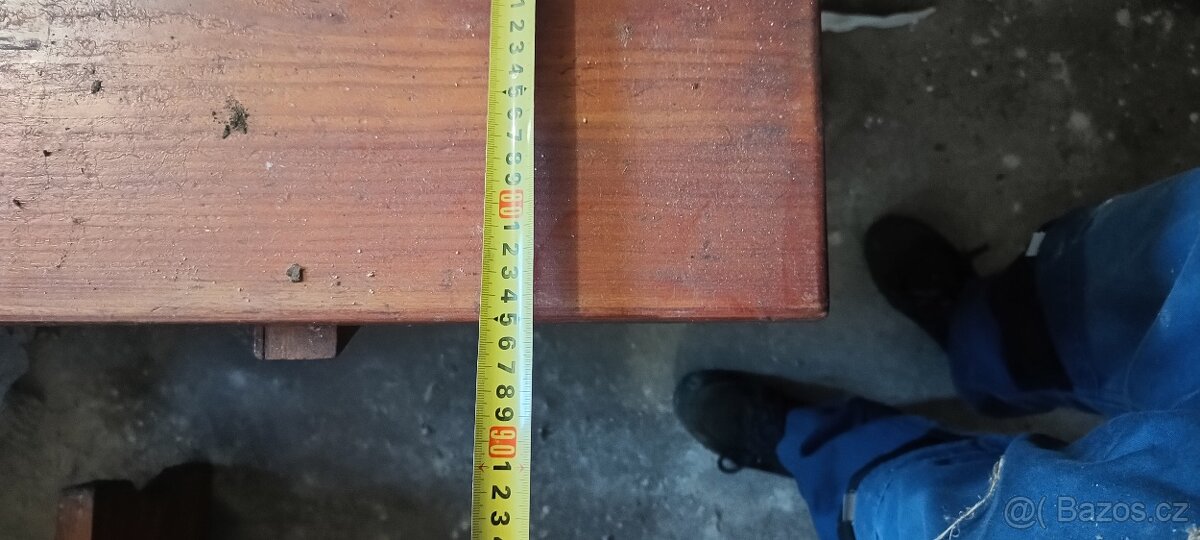 Dreveny masivni stul s lavicemi do sklepa, na chatu - 6