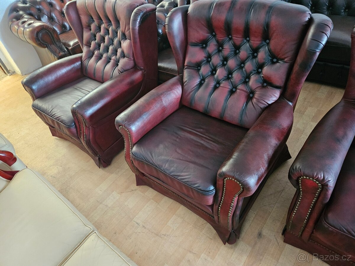 CHESTERFIELD ŠTÝL,VYSOKÁ-KOŽENÁ - 6