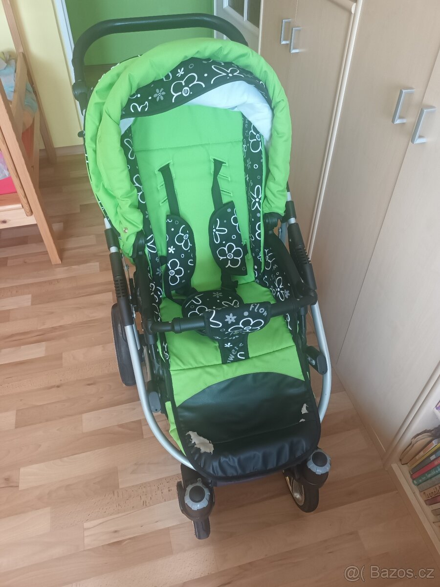 Kočarek Babylux Largo Flowers trojkombinace - 6