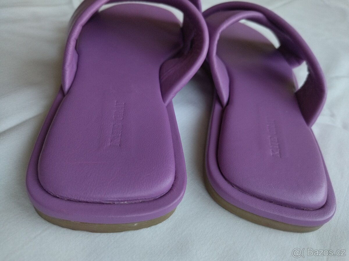 Letní nízké pantofle Kate Gray, fialová kůže, vel. 42 - 6