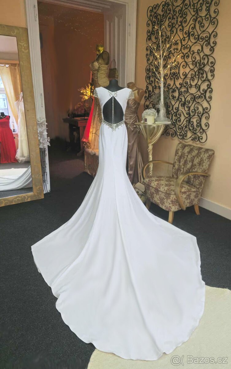 🎀MONA🎀 PŘEKRÁSNÉ SVATEBNÍ ŠATY VEL.36 - 6
