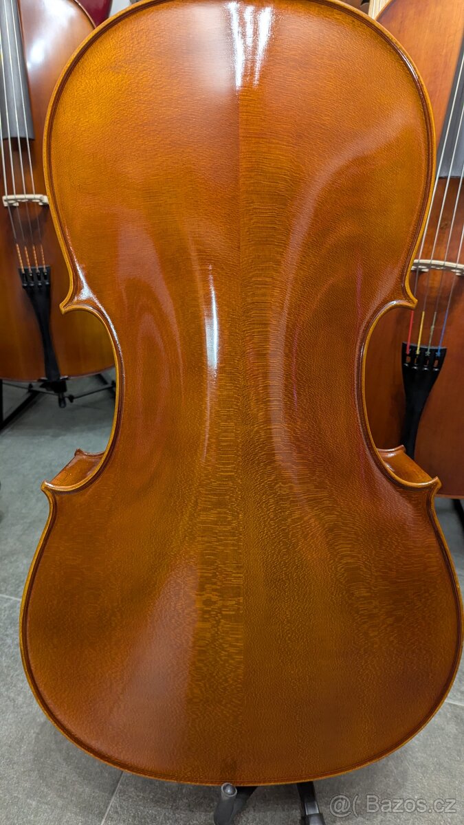Violoncello 4/4 celomasivní nastroj, lihový lak - 6