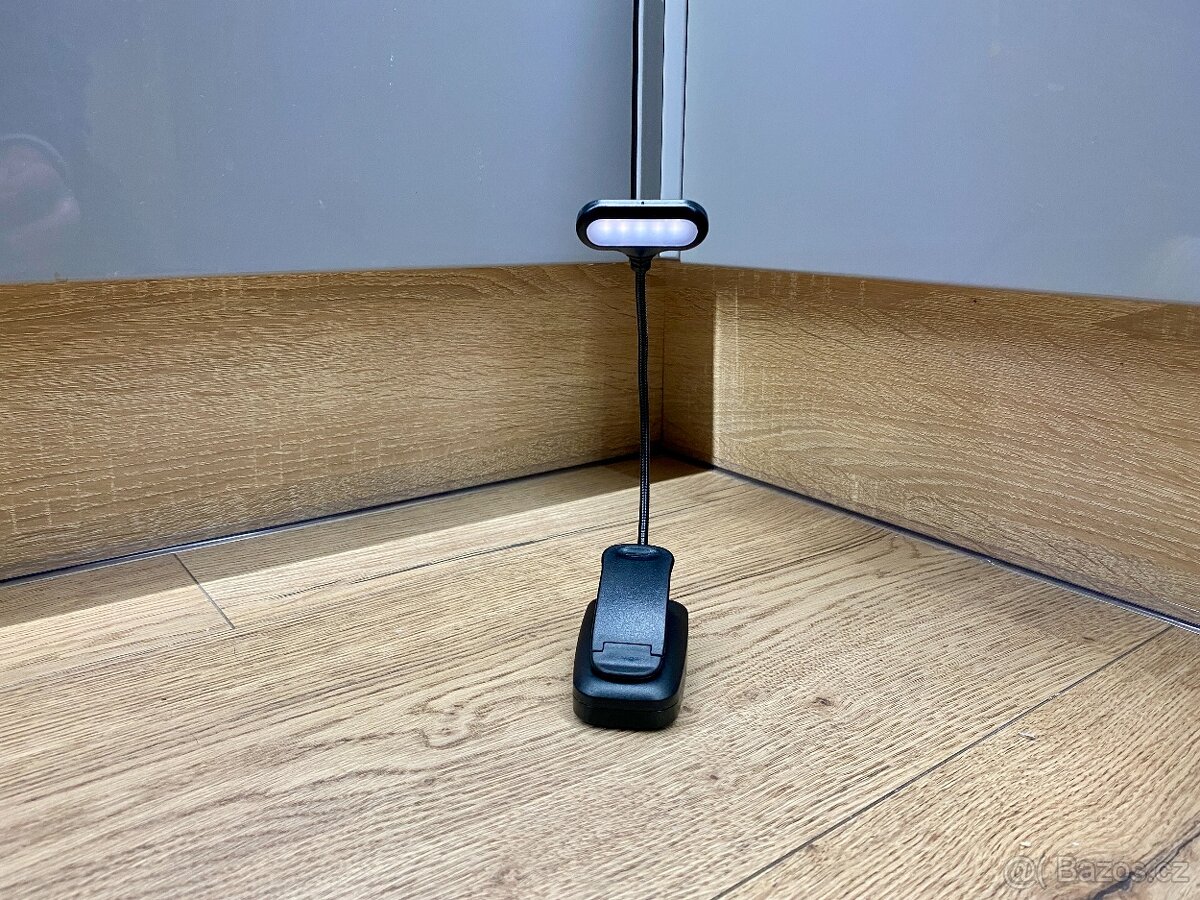 Mini LED stolní lampa na čtení (baterie) - černá - 6