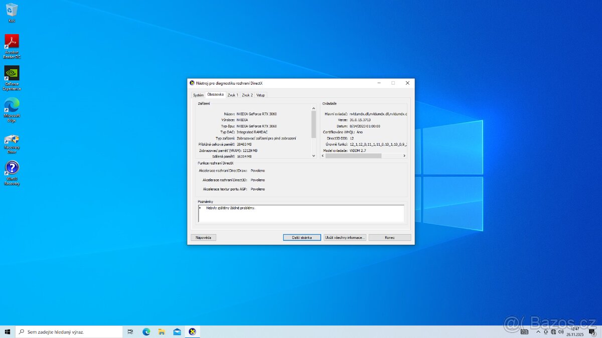 PC RTX3060, Intel i5-9400F, 32GB RAM, WIN 10 - 6
