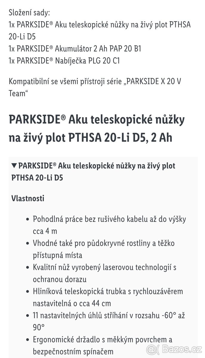 Aku nůžky na živý plot parkside s baterií a nabíječkou - 6