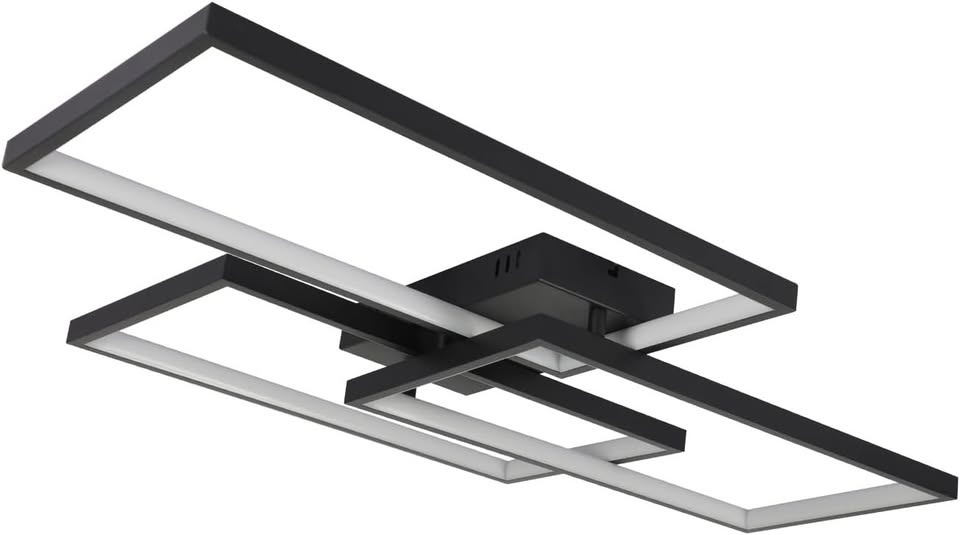 Černé moderní stropní stmívatelné LED svítidlo - obdélníky - 6