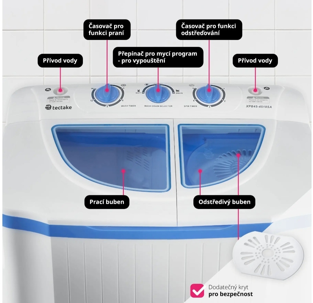 tectake pračka + ždímačka - 6