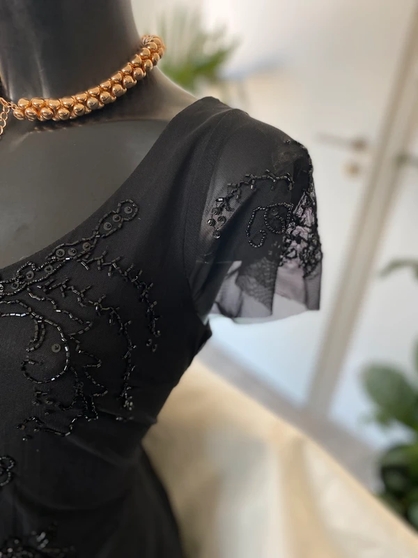 Guess plesové dlouhe pruhledne saty cerne 38 - 6