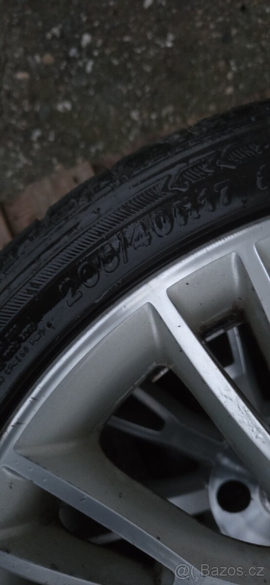 Alu kola r17 4x100 fiat sporting, letní 205/40 - 6