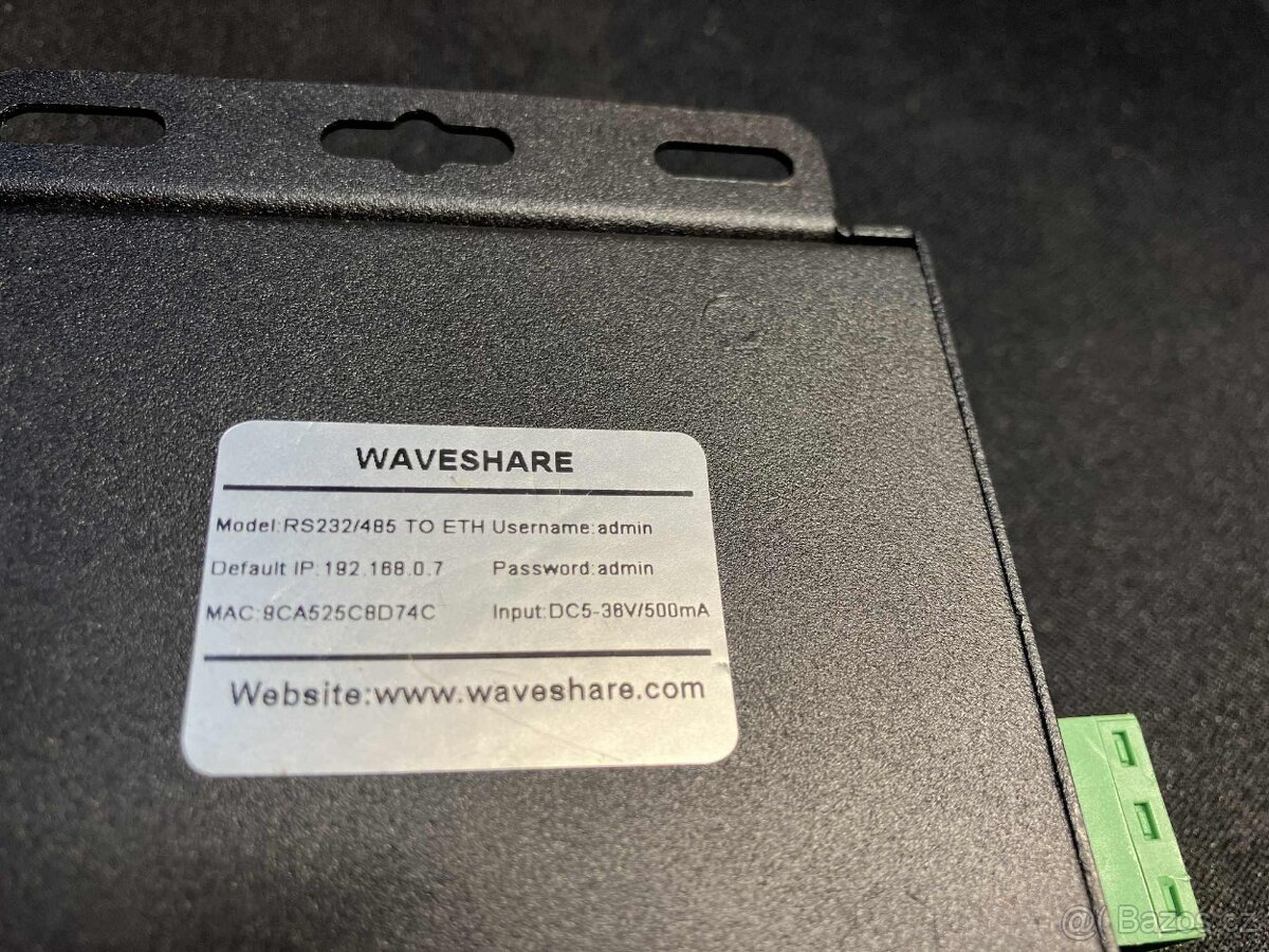 Převodník RS232/485 na ETH WAVESHARE - 6