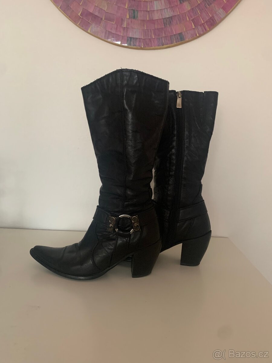 Kožené boty zimní vel. 37 - 6