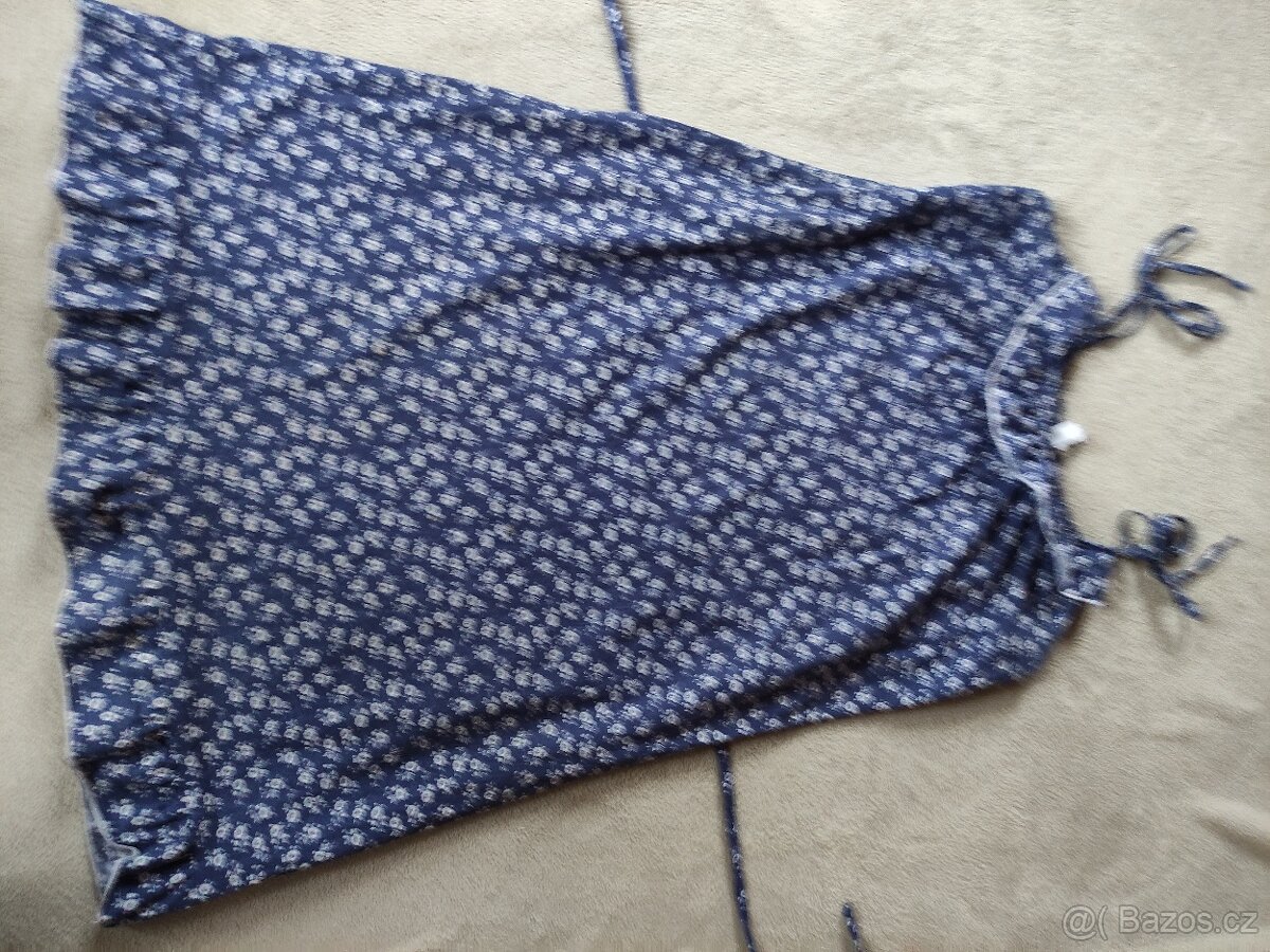 Retro šaty modrotisk, vel. S - 6