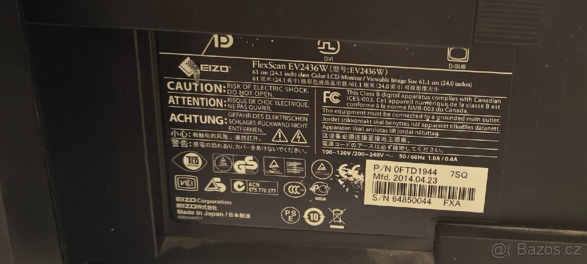 Monitor eizo ev2436w. 24 palců lcd - 6