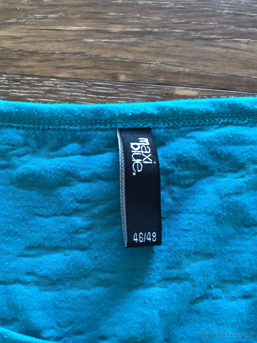 Dámské tyrkysové triko s květy, vel. 46/48, Takko - 6