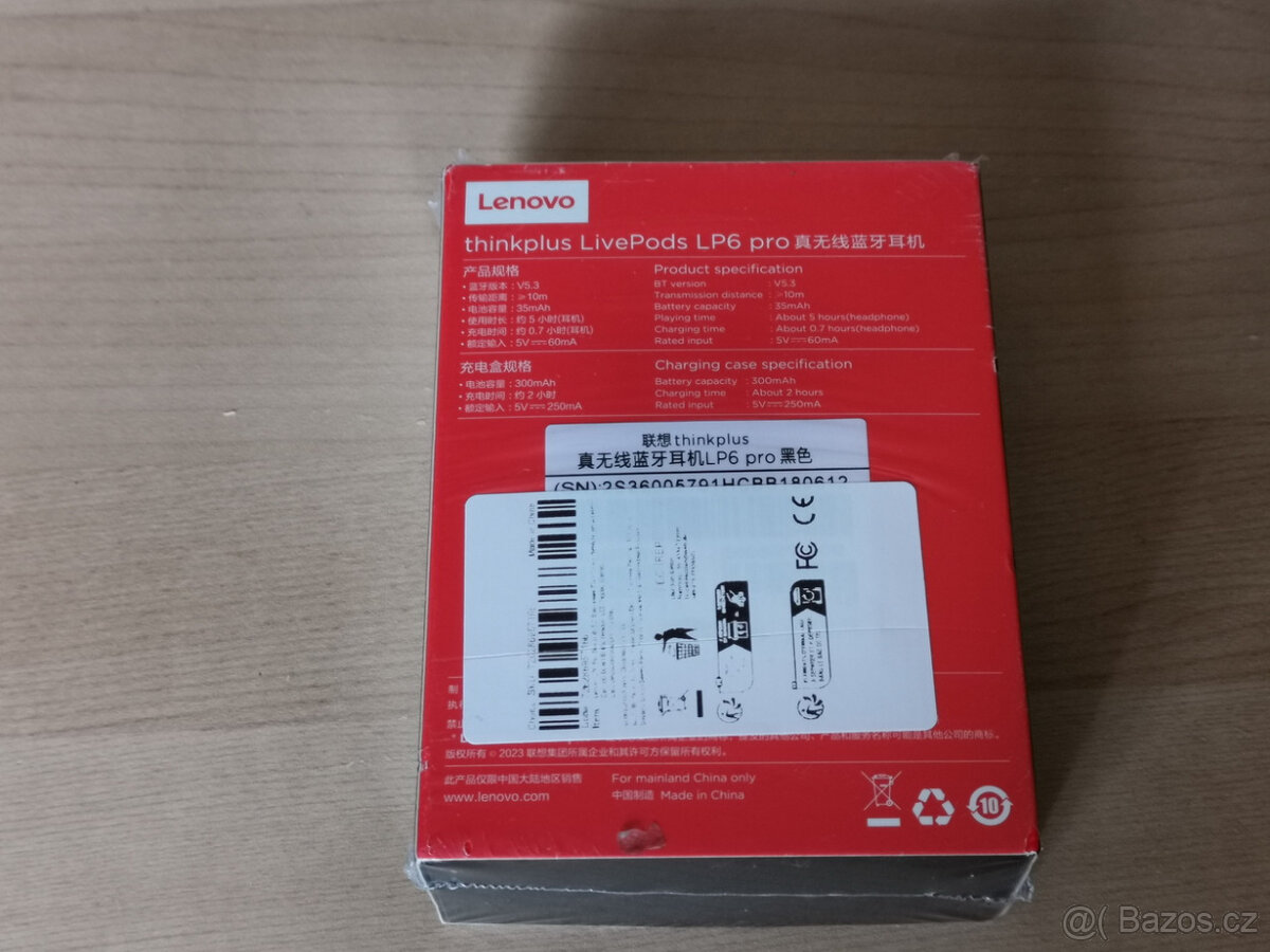 Lenovo ThinkPlus LP6 Pro headset v nabíjecí krabičce, nová - 6