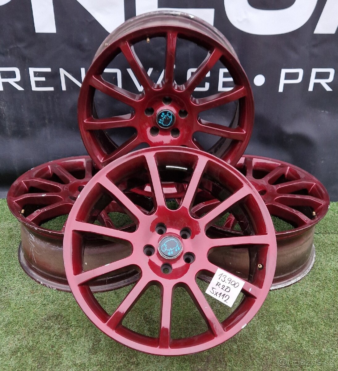 5x112 disky R20 červená POUŽTÝ STAV - 6