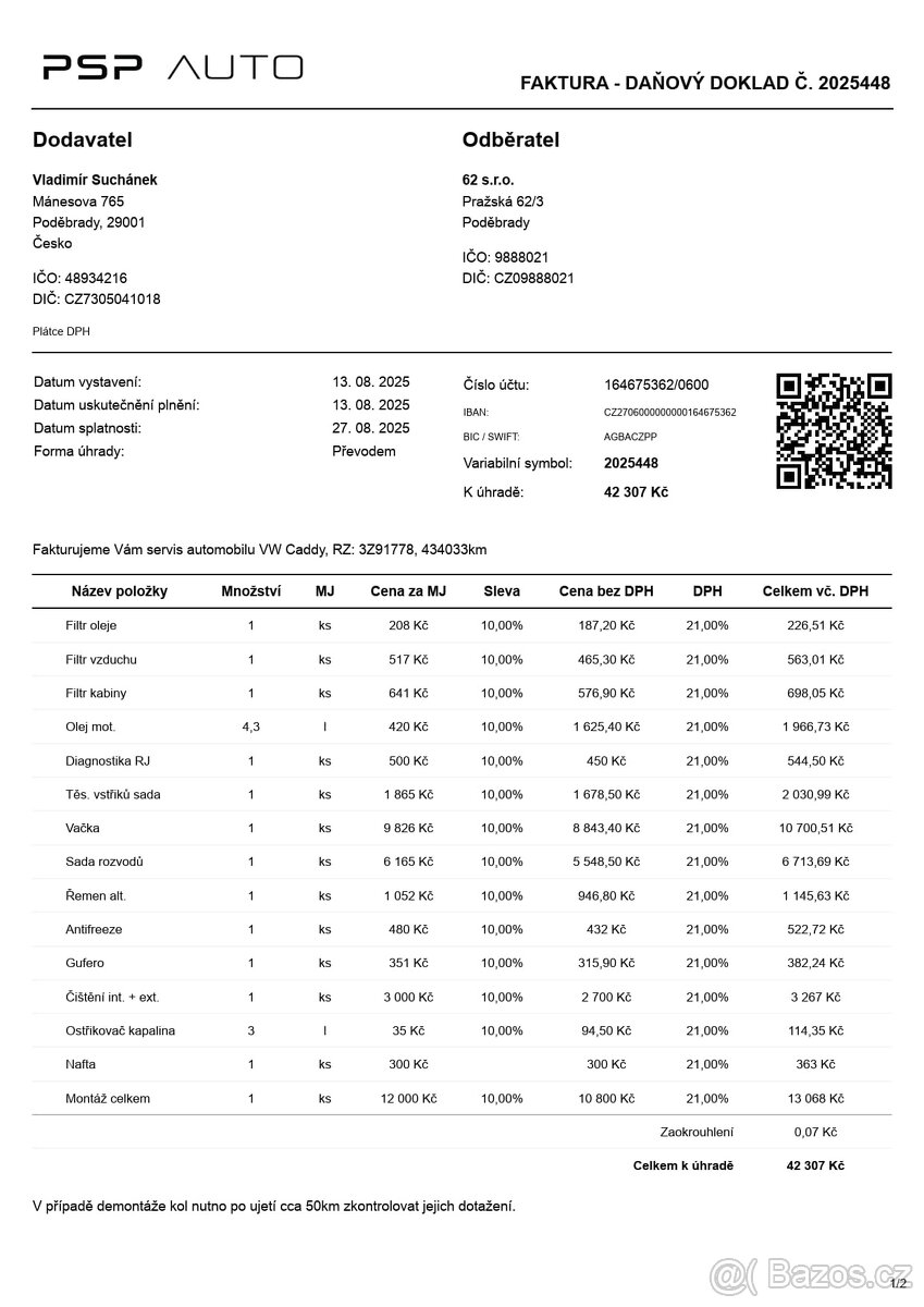 Prodám Volkswagen Caddy 4Motion 1.9 77kW - 6