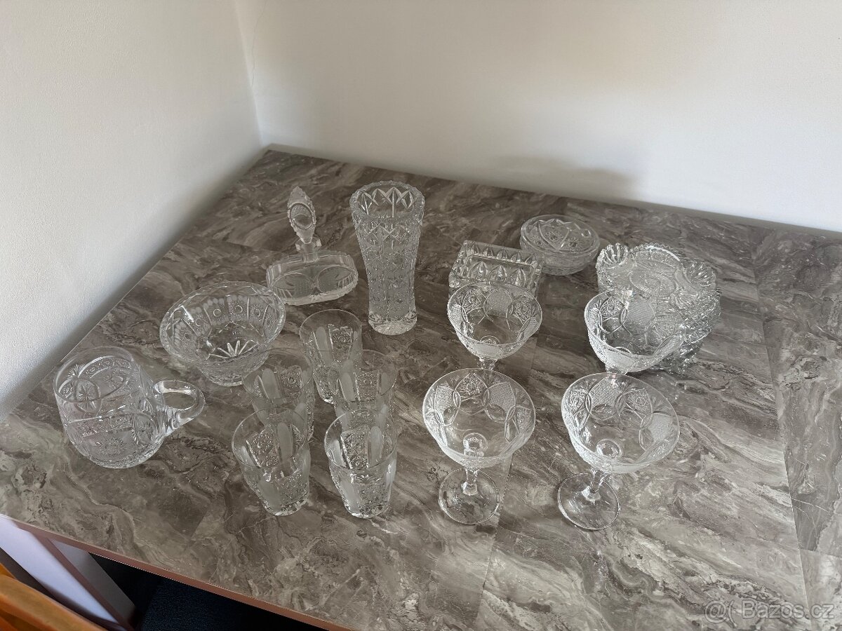 Broušený křišťál set - 6