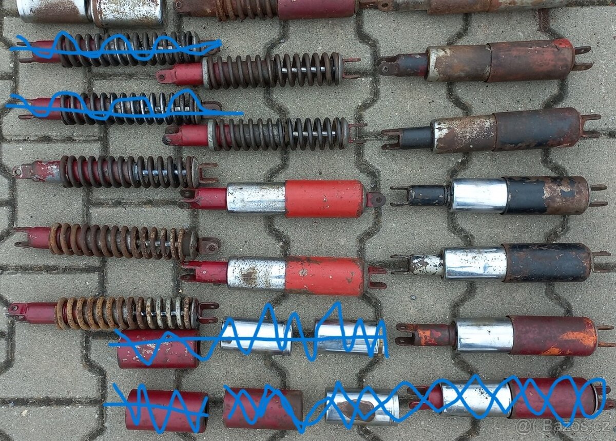 Prodám Jawa ČZ kývačka panelka zadní tlumiče patina renovace - 6