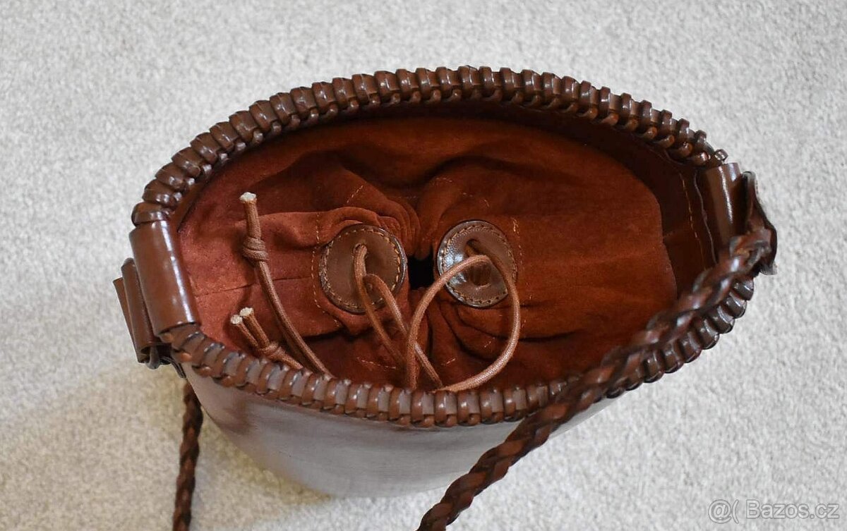 Luxusní kožená italská kabelka / bucket bag - NOVÁ - 6