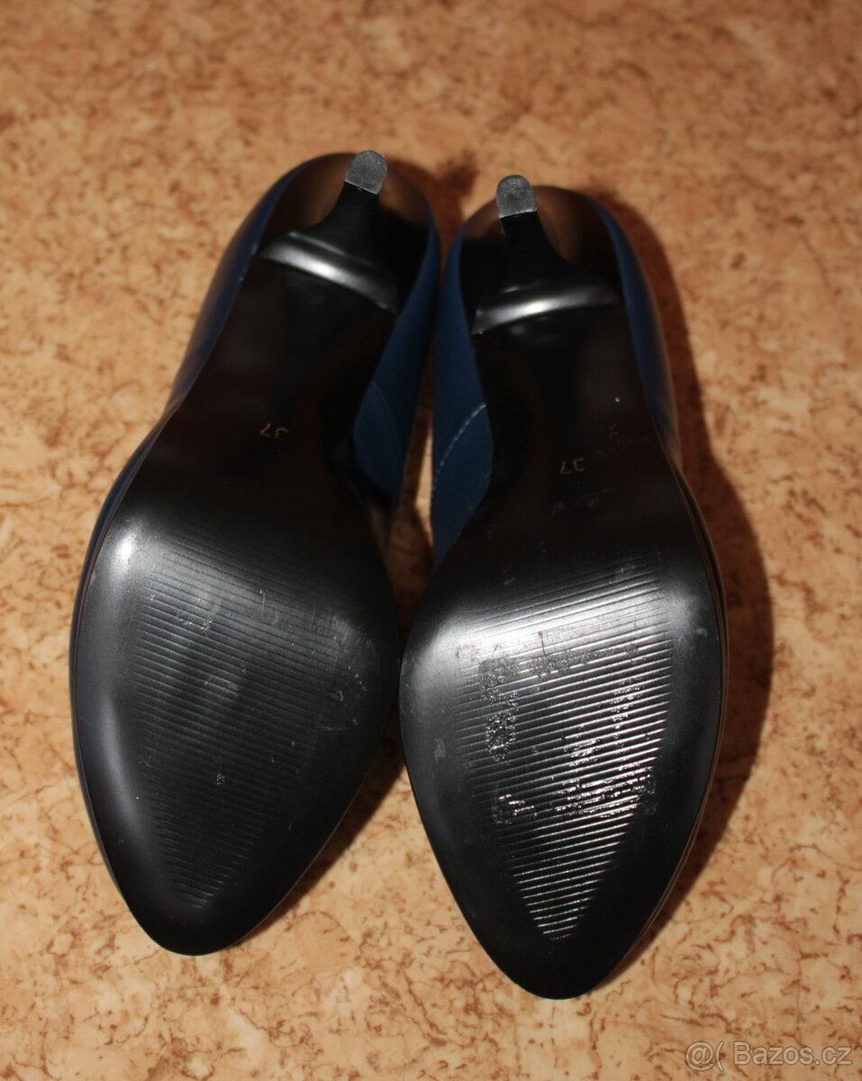 Tmavě modré kožené lodičky v. 37 značka Stival - 6