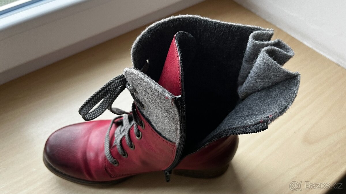 RIEKER 79604 Red Combination vel 38, dámské polokozačky - 6