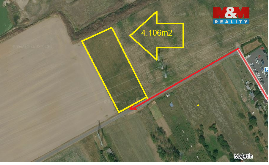 Prodej pole, 4106 m², Majetín, ul. ulice - 6