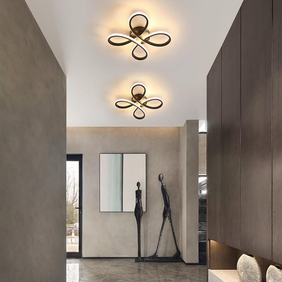 Moderní stropní LED svítidlo - černé - 6