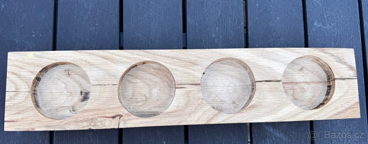 Dubový svícen z masivního trámu – ruční výroba - 6