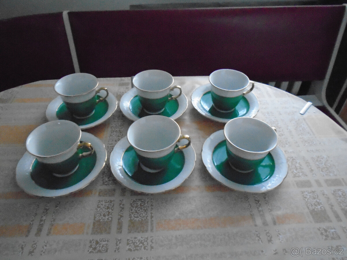 Prodám starožitné hrníčky Madein Scehoslovakia,skleničky - 6