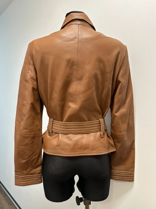 Hnědá kožená bunda Ibana - 6