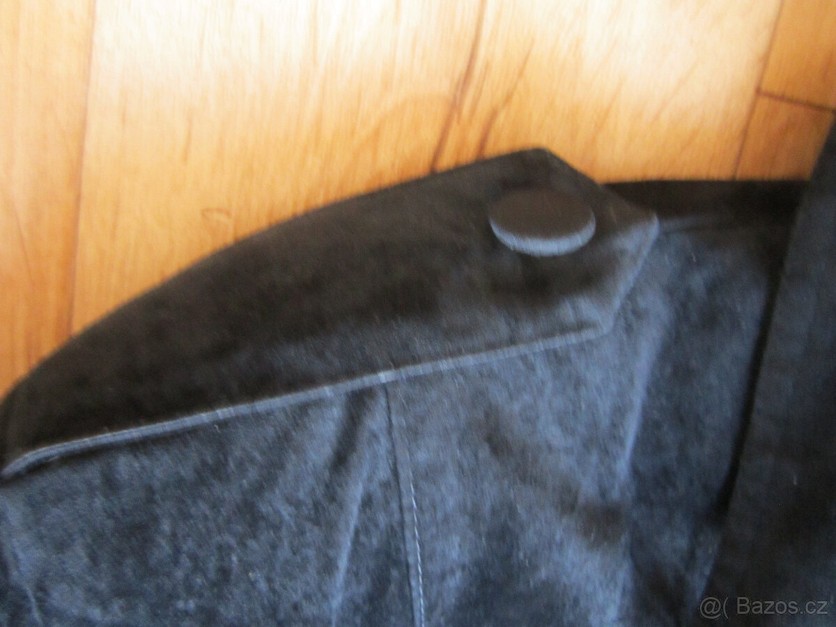 Černá bunda do pasu, vel. S/M/L, vzhled semiše - 6