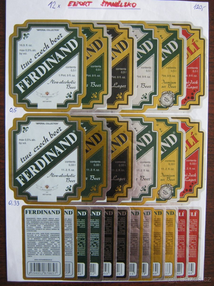 pivní etikety pivovar Benešov sbírka 490ks 1945-2025 - 6