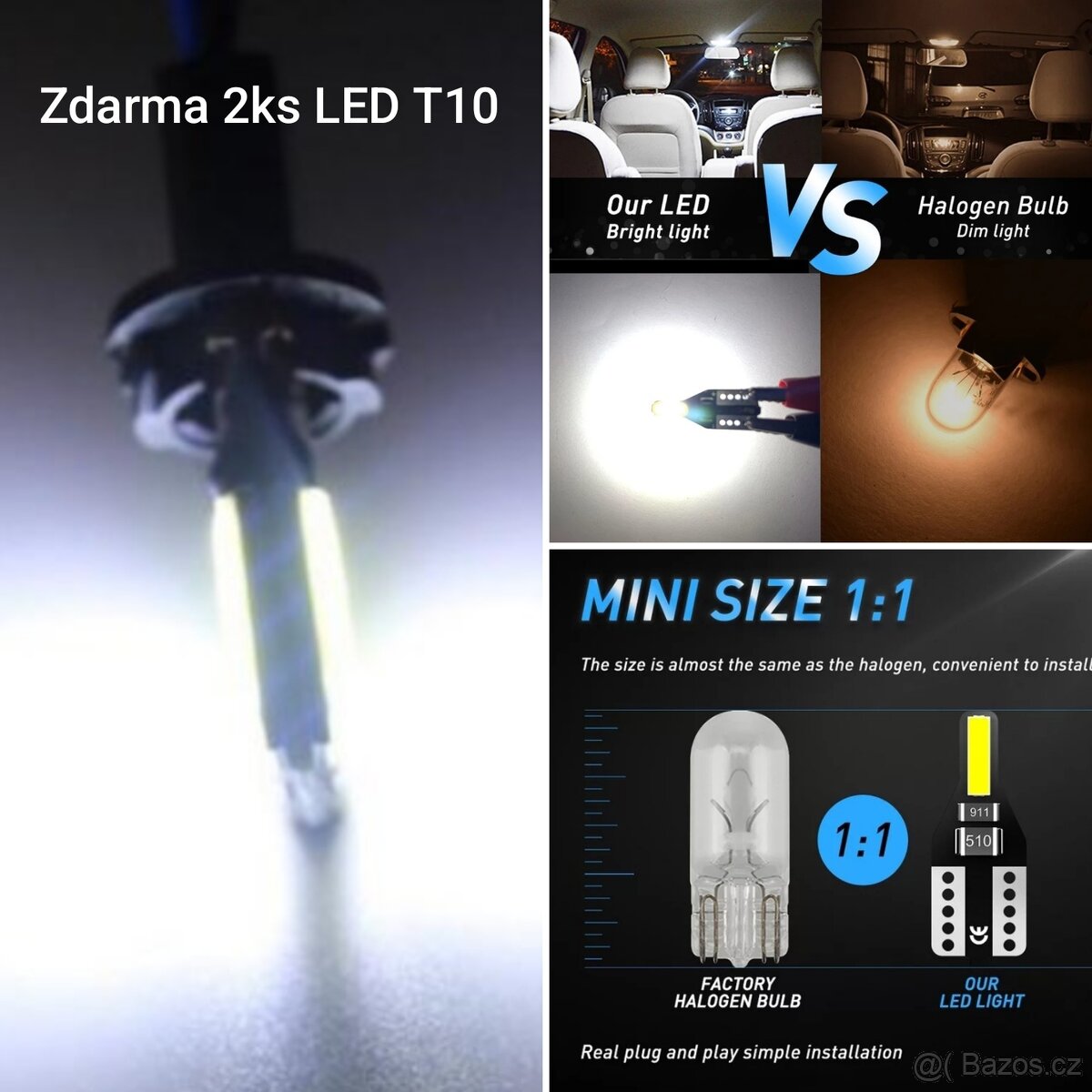 Nové LED žárovky D1S/D2S/D3S 6000K + LED T10 zdarma - 6
