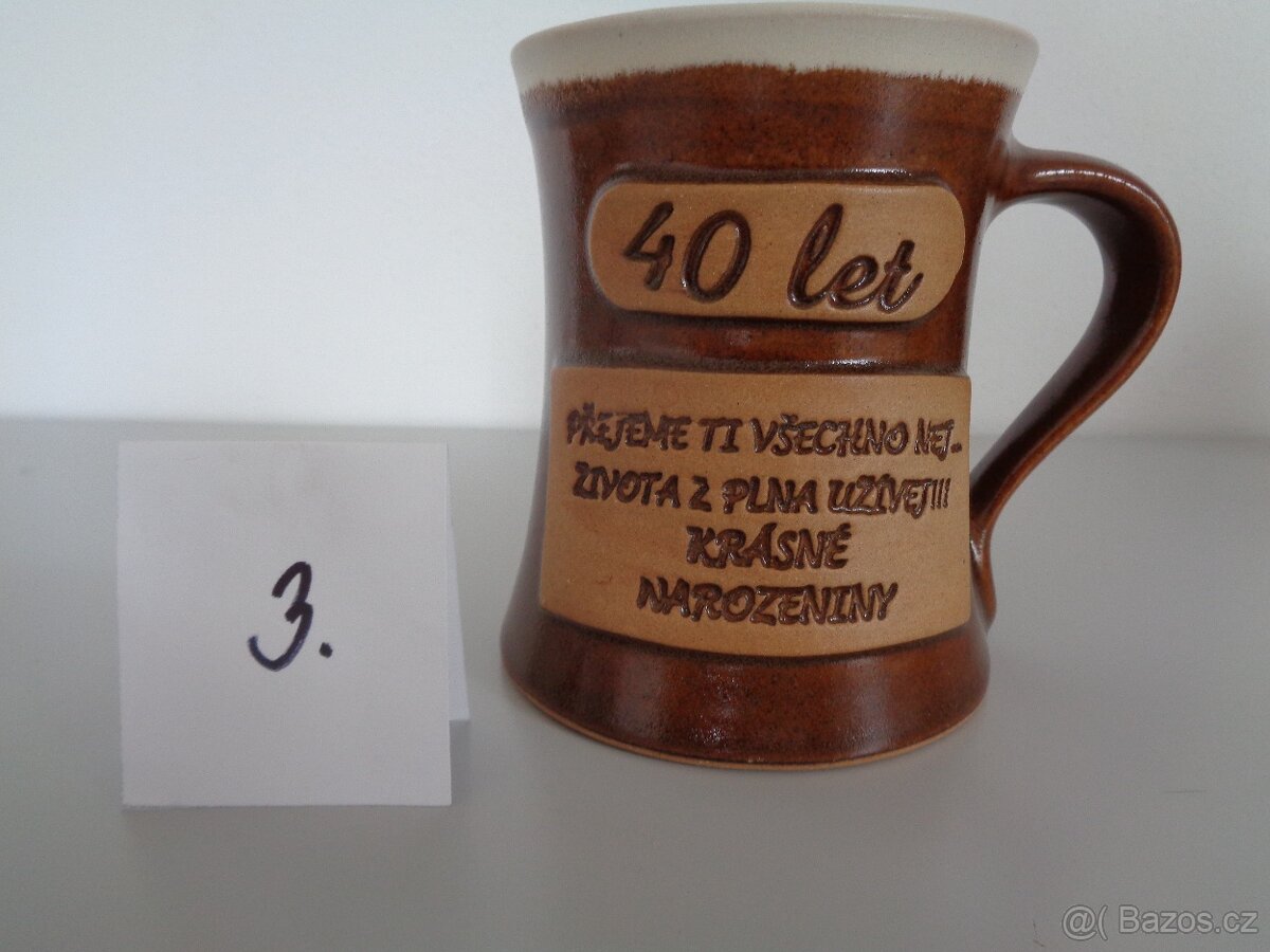 Keramické hrníčky, váza, svícen a miska (nepoužívané) - 6