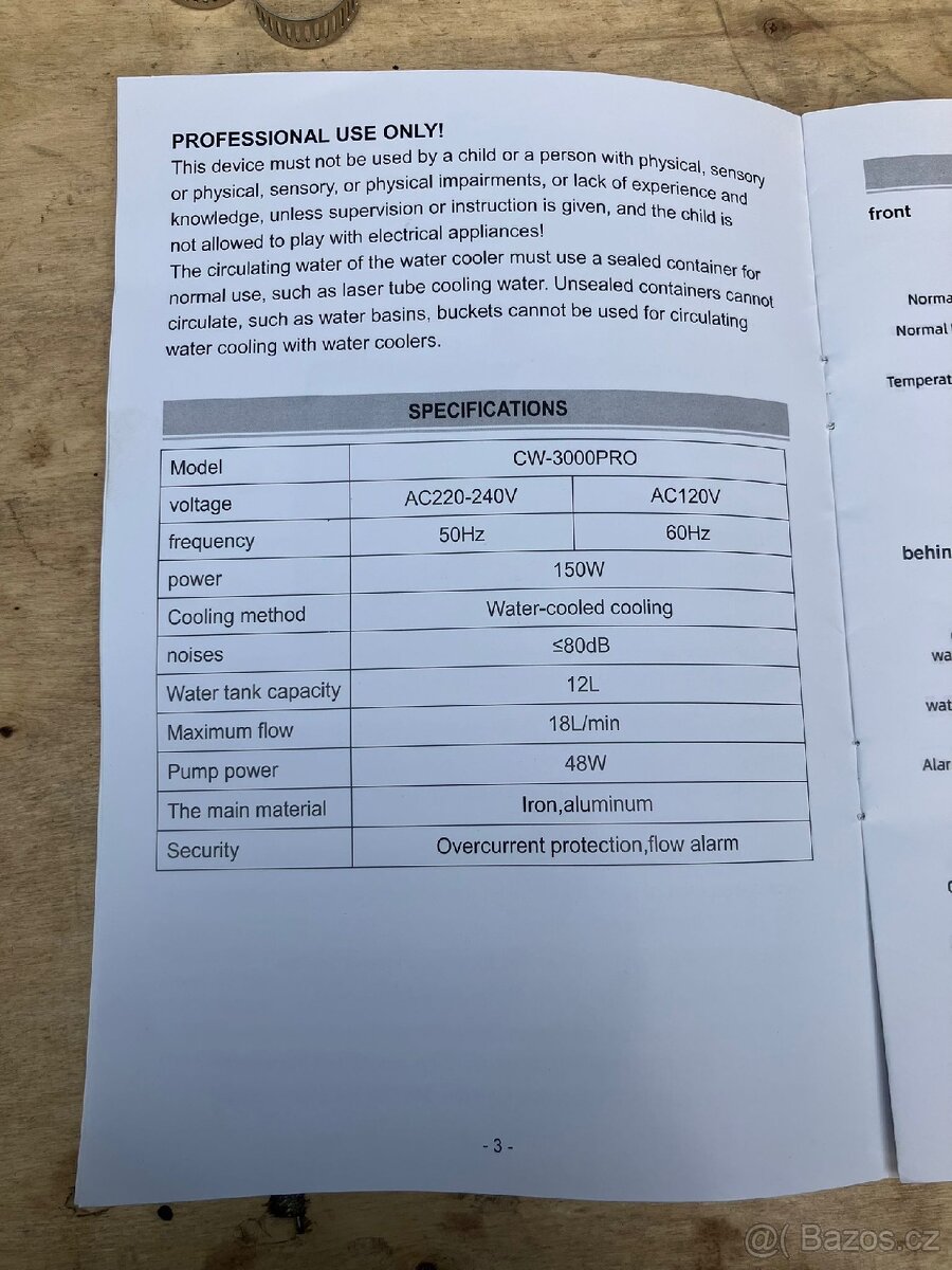 Průmyslové chlazení CO2 laser CW-3000PRO - 6