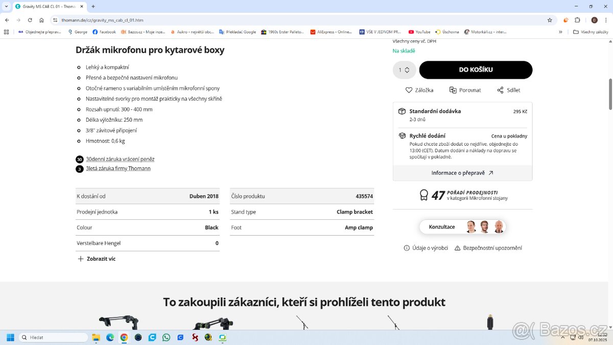 Držák mikrofonu Gravity MS CAB CL 01 - 6
