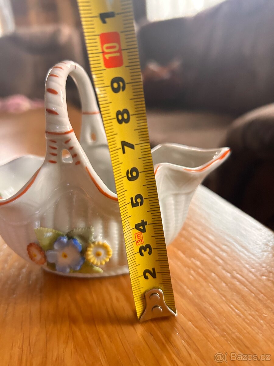starožitný porcelánový košíček Made in GDR - 6