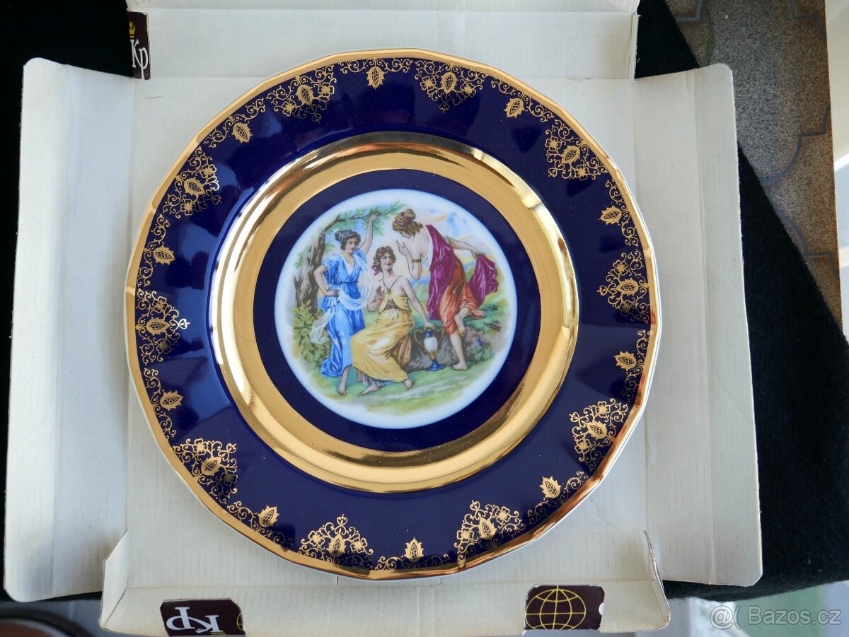 Talíře zdobené (zlato, kobalt) - 6