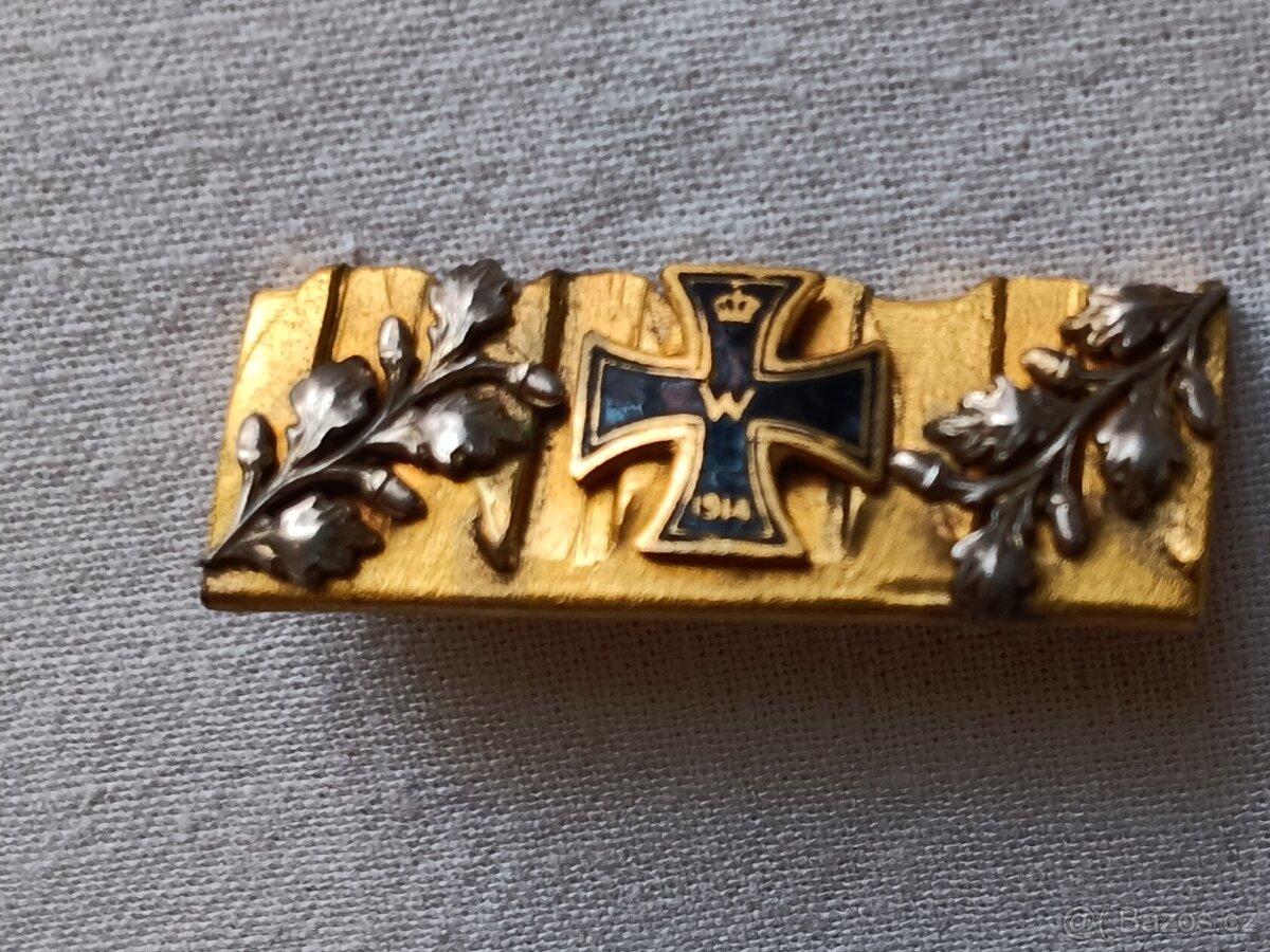 Náramek a brož - 1.světová válka, 1914, železný kříž - 6