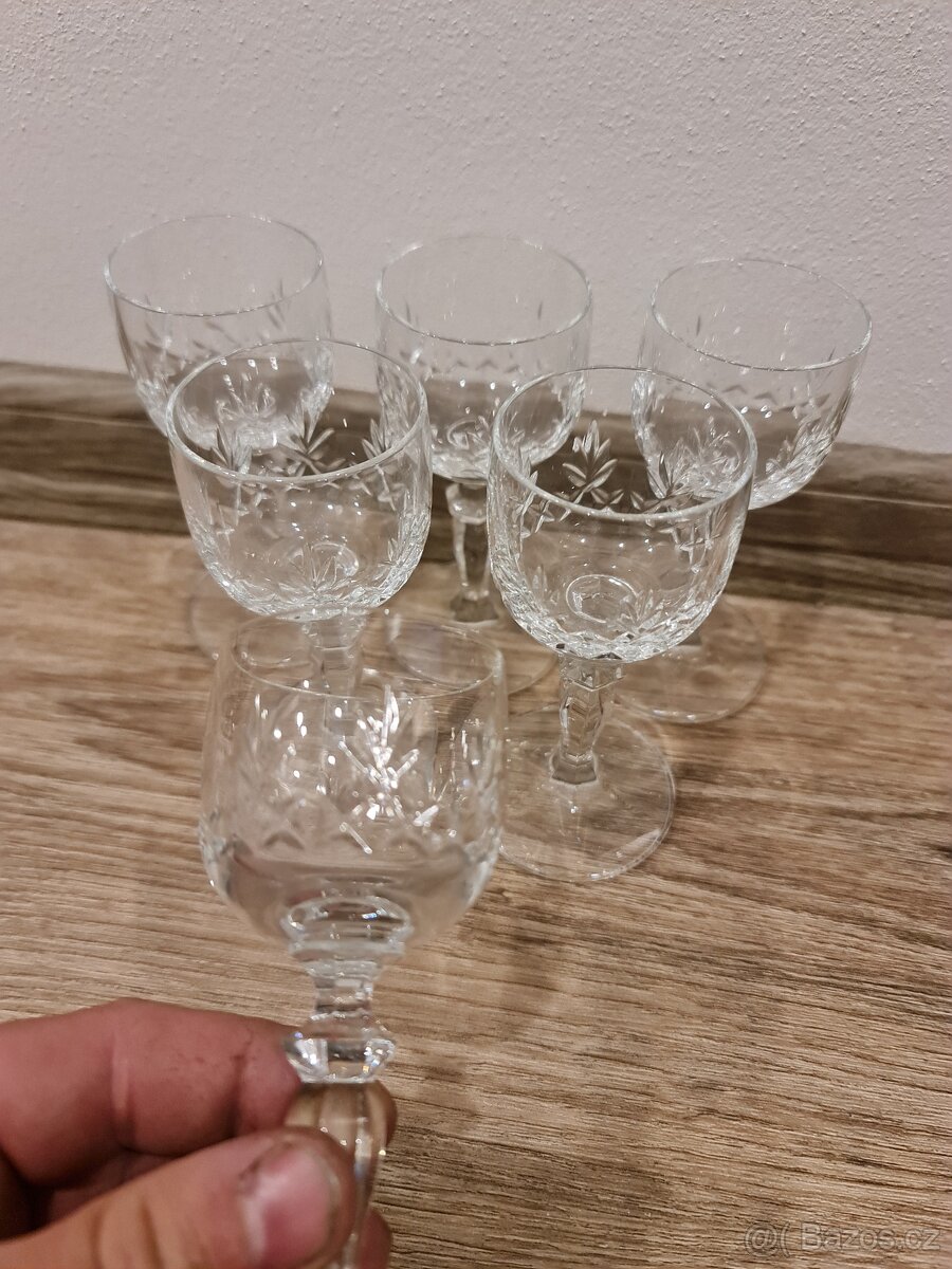 Skleničky skleněné, křišťálové, broušené - 6